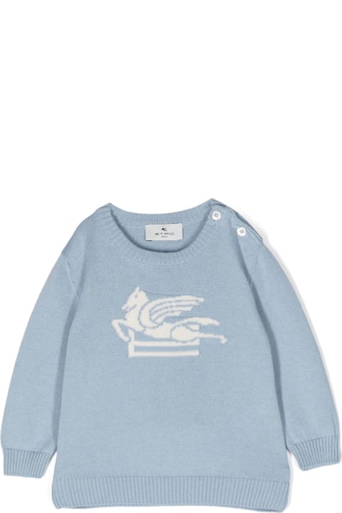 Topwear for Baby Boys Etro Etro Sweaters Clear Blue