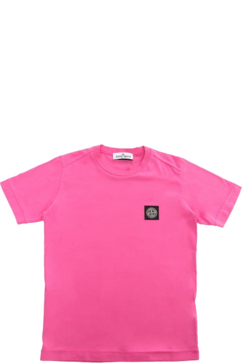 Stone Island Junior Kids Stone Island Junior Pink T-shirt With Logo
