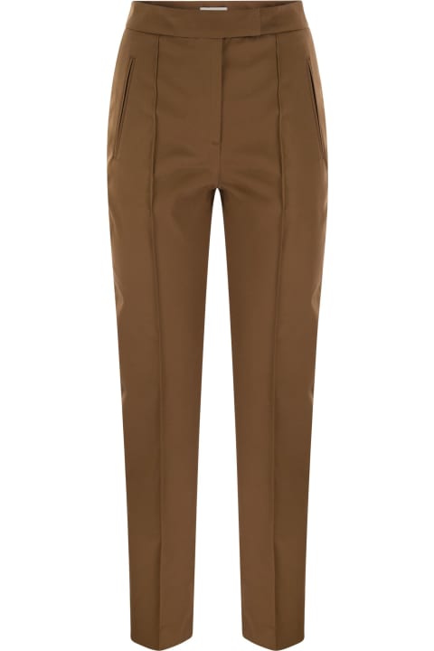 PT01 Clothing for Women PT01 Frida - Cotton And Silk Trousers With Pleat