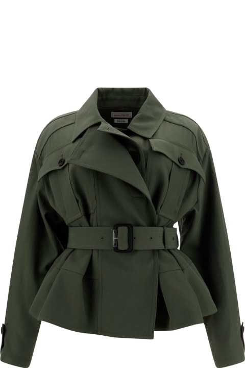 Statement Blazers for Women Alexander McQueen Military Jacket With Ruffles