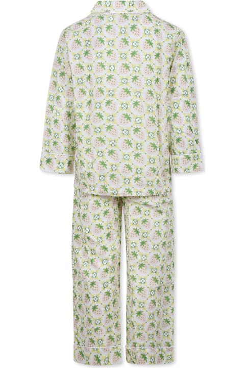 Underwear Sale for Girls Molo Ivory Pyjamas For Girl With Strawberry