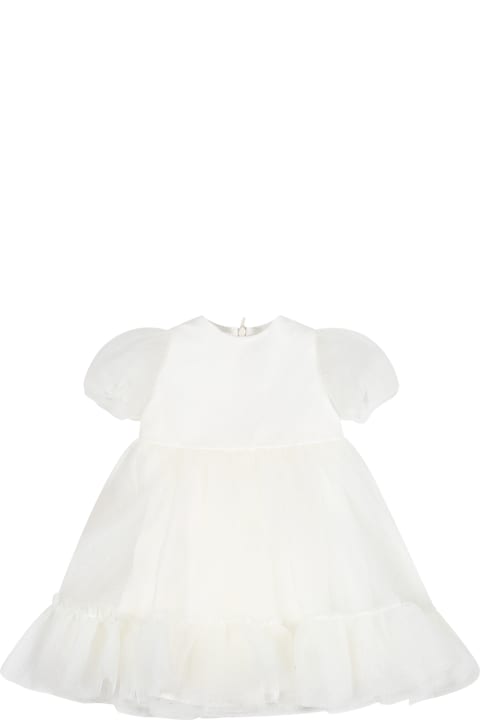 ベビーガールズ Simonettaのボディスーツ＆セットアップ Simonetta White Dress For Baby Girl