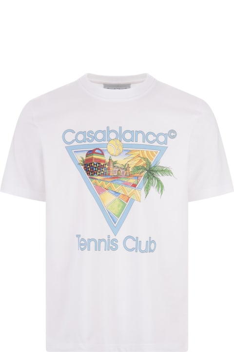 Casablanca Topwear for Women Casablanca Afro Cubism Tennis Club T-shirt In White