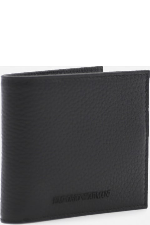 Emporio Armani Men Emporio Armani Leather Wallet With Tone-on-tone Logo Application