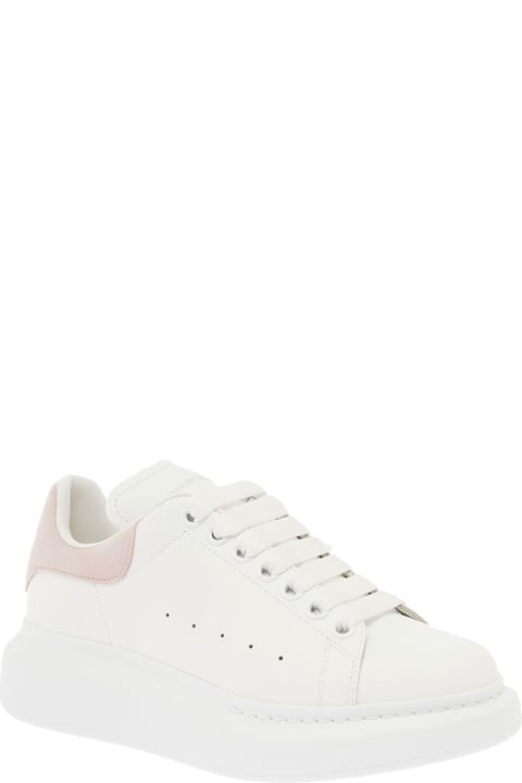 Alexander Mcqueen Woman's Oversize White And Pink Leather Sneakers