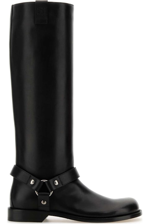 Fashion for Women Loewe Black Leather Campo Biker Boots