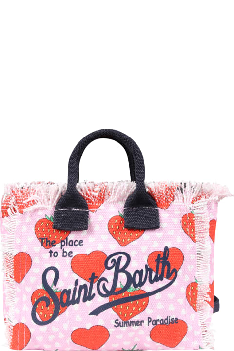 MC2 Saint Barth Accessories & Gifts for Girls MC2 Saint Barth Pink Bag For Girl With Strawberry Print And Logo