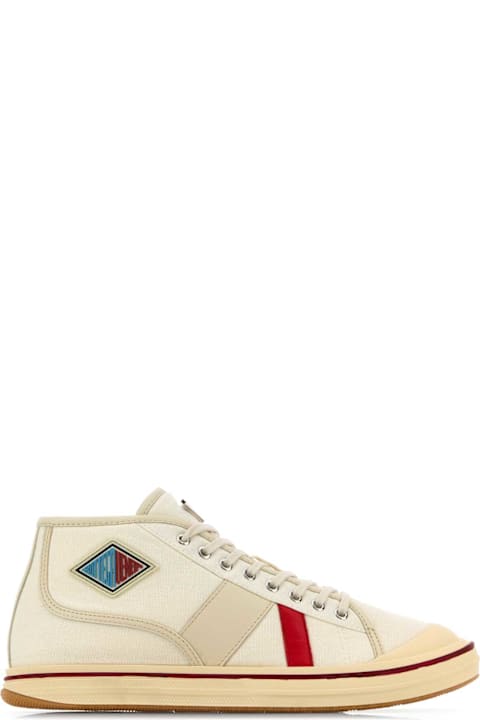 أحذية سنيكرز لـ القسم الرجالي Bottega Veneta White Canvas Summer Sneakers