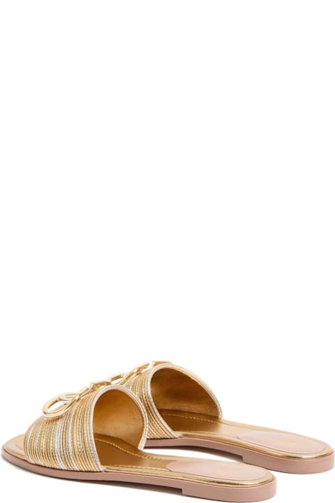 Valentino Garavani Vlogo Signature Leather Flat Sandals