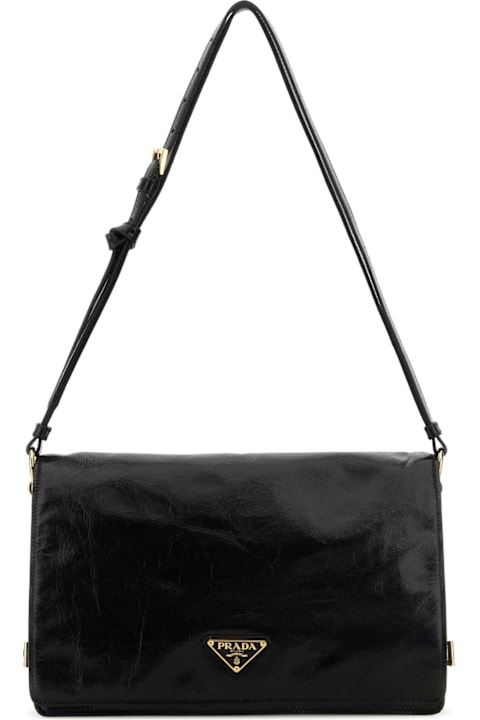 Prada Bags for Women Prada Black Leather Medium Shoulder Bag