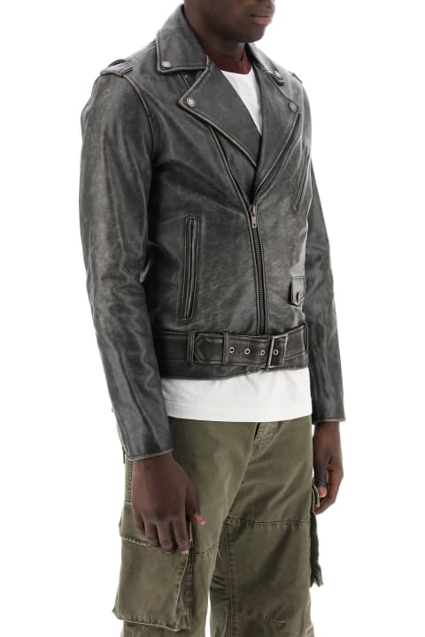 Coats & Jackets for Men Golden Goose Vintage-effect Leather Biker Jacket