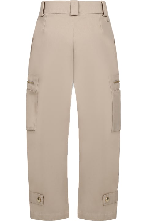 Bottoms for Girls Chloé Beige Trousers For Girl With Logo