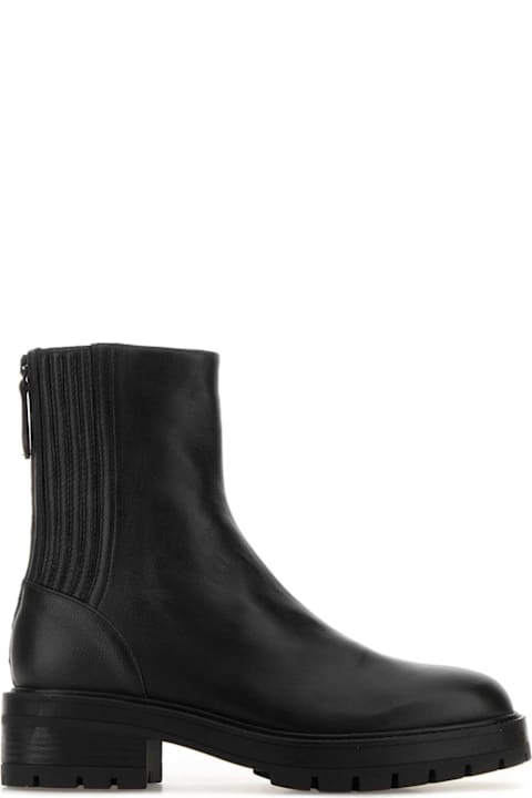Aquazzura Black Leather Saint Honore Boots