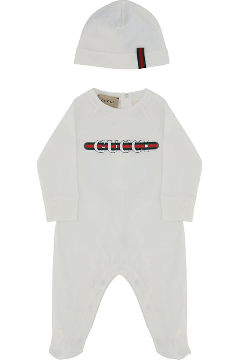 Gucci Bodysuits & Sets for Baby Boys Gucci Two Piece Logo Printed Babygrow Set