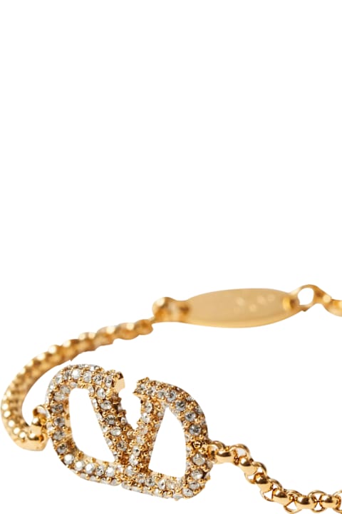 Valentino Garavani Jewelry for Women Valentino Garavani Vlogo Signature In Metal And Swarovski® Crystals Bracelet