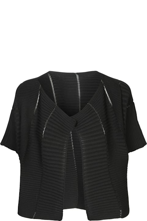 Issey Miyake Sweaters for Women Issey Miyake Column Knit Black Cardigan