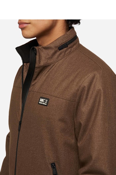Homeware MC2 Saint Barth Wooly Brown Bomber Jacket Country With Teddy Lining