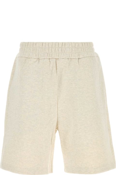 Fendi for Men Fendi Melange Cream Cotton Bermuda Shorts