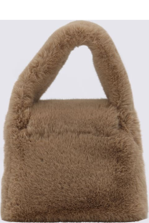 Blumarine Bags for Women Blumarine Camel Faux Fur Monogram B Bag
