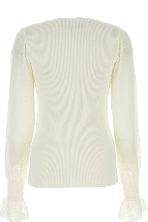 Sweaters for Women Chloé Ivory Stretch Wool Blend Cardigan
