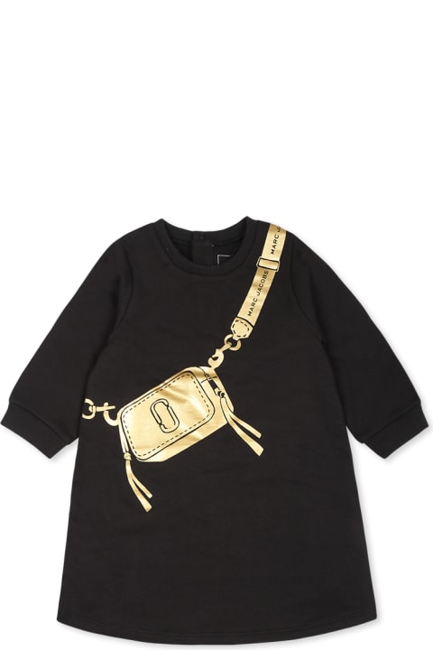 Homeware Marc Jacobs Black Dress For Baby Girl With Bag Print