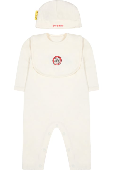 Off-White Bodysuits & Sets for Baby Boys Off-White Ivory Set For Baby Boy