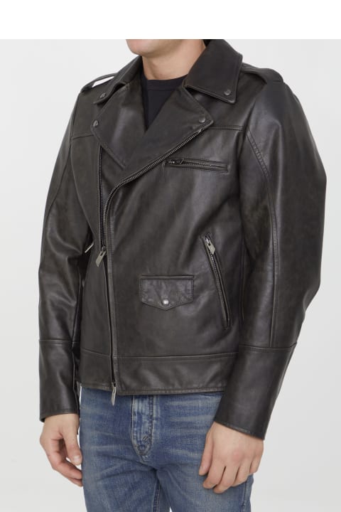 Salvatore Santoro Clothing for Men Salvatore Santoro Black Leather Jacket