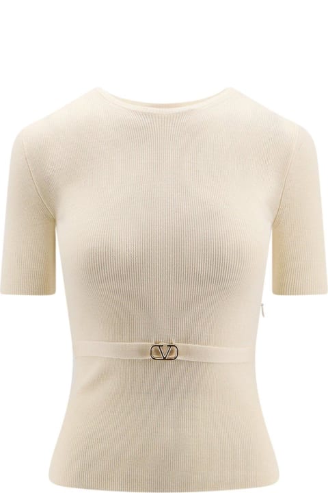Valentino Clothing for Women Valentino Logo Plaque Short-sleeved Jumper