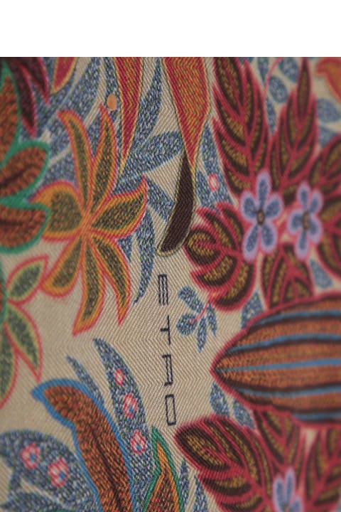 Etro Scarves & Wraps for Women Etro Floral-printed Frayed-edge Scarf