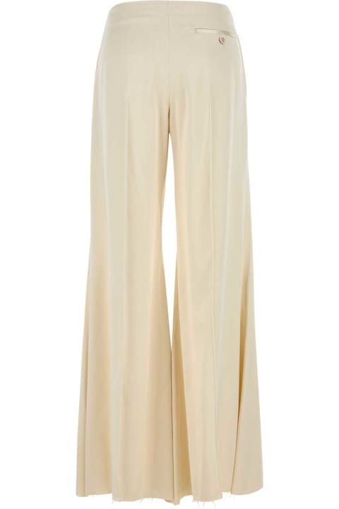 Alexander McQueen Pants & Shorts for Women Alexander McQueen Cream Satin Wide-leg Pant