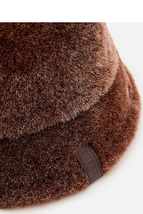 Hats for Women Loewe Shearling Bucket Hat