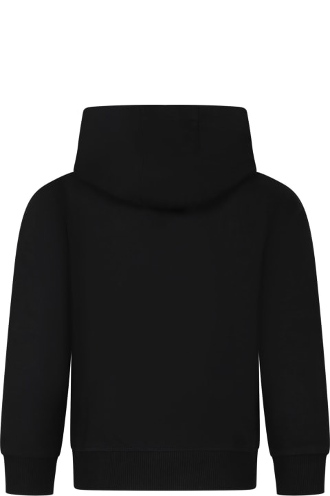 ボーイズ Hugo Bossのニットウェア＆スウェットシャツ Hugo Boss Black Sweatshirt For Boy With Hood And Logo