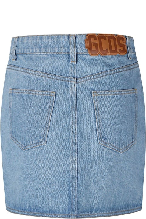 ウィメンズ GCDSのスカート GCDS Logo-patch Mini Denim Skirt