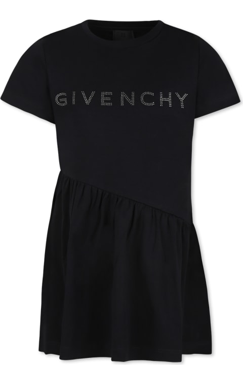 Suits for Boys Givenchy Black Dress For Girl With Logo And Rhinestones