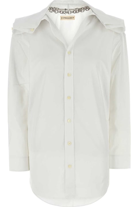 Y/Project Topwear for Women Y/Project White Poplin Shirt