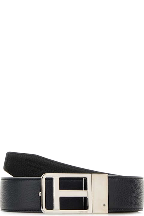 Tom Ford Belts for Men Tom Ford Midnight Blue Leather Reversible Belt