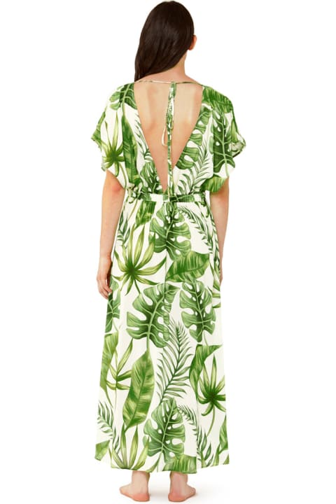 Fashion for Women MC2 Saint Barth Tropical Leaves Print Long Dress