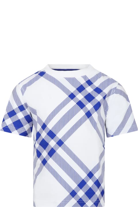 Burberryのボーイズ Burberry T-shirt Per Bambini Con Check All-over