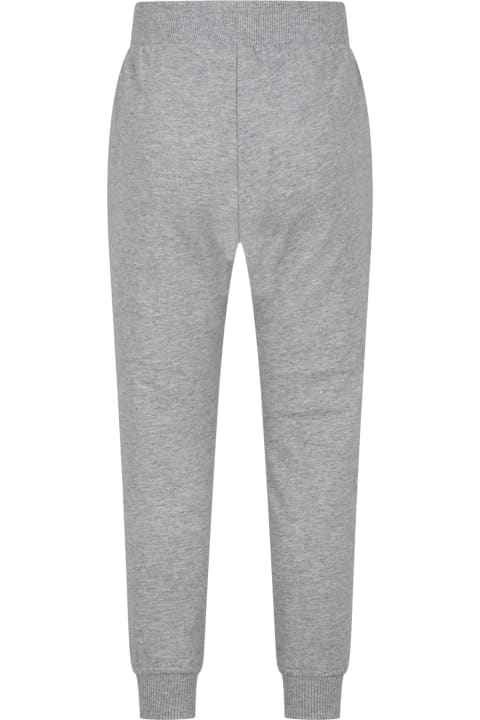 Moschino for Kids Moschino Gray Trousers For Kids With Three Teddy Bears And Logo