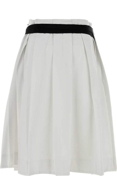 Homeware Prada White Gabardine Skirt