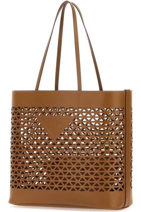 Prada Totes for Women Prada Caramel Leather Shopping Bag