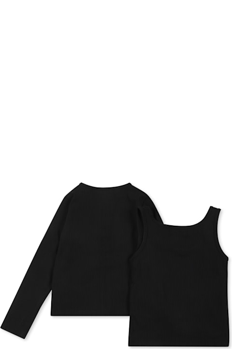 Calvin Klein for Kids Calvin Klein Black Cardigan Set For Girl With Monogram