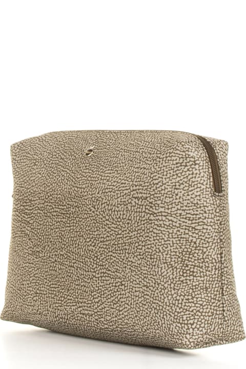 ウィメンズ Borboneseのクラッチバッグ Borbonese Medium Clutch Bag In Op Fabric And Leather