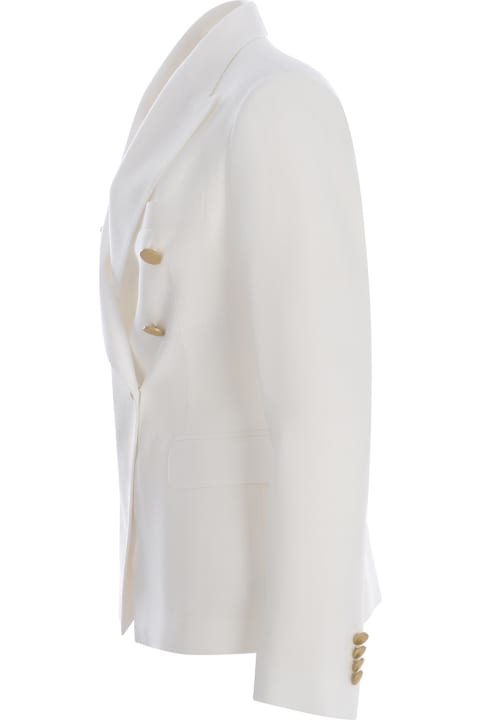 Tagliatore Coats & Jackets for Women Tagliatore White Double-breasted Blazer