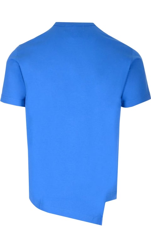 Topwear for Men Comme des Garçons Blue Asymmetric T-shirt X La Coste