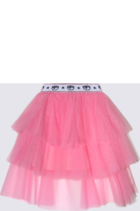 Bottoms for Boys Chiara Ferragni Sachet Pink Tulle Eye Star Skirt