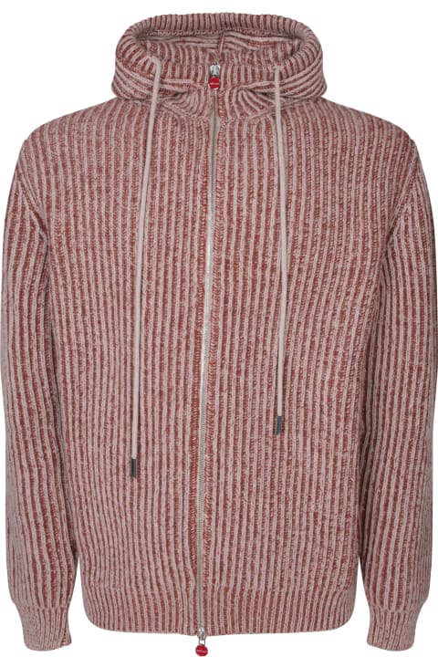 Kiton Sweaters for Men Kiton Zippered Beige Hoodie