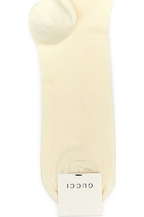 Gucci for Women Gucci Ivory Stretch Cotton Blend Socks
