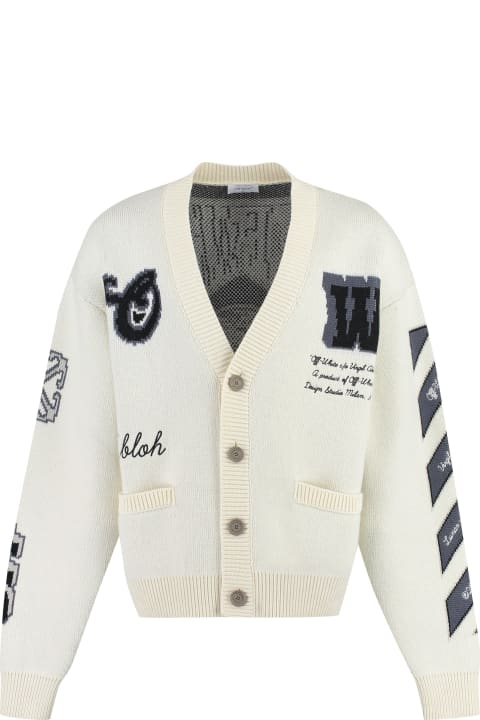Off-White Sweaters for Men Off-White Moon Vars Wool Cardigan