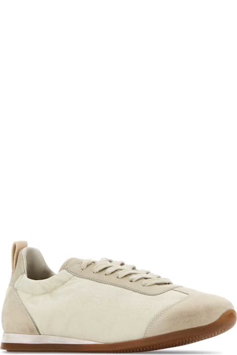 Uma Wang Ivory Canvas And Suede Sneakers